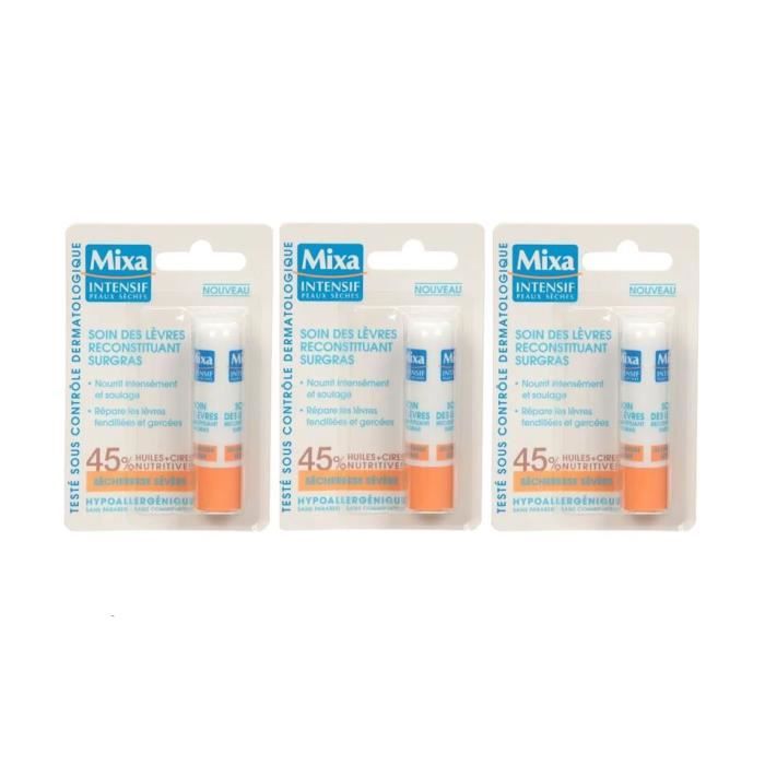 MIXA Stick Soin lèvres surgras (Lot de 3)