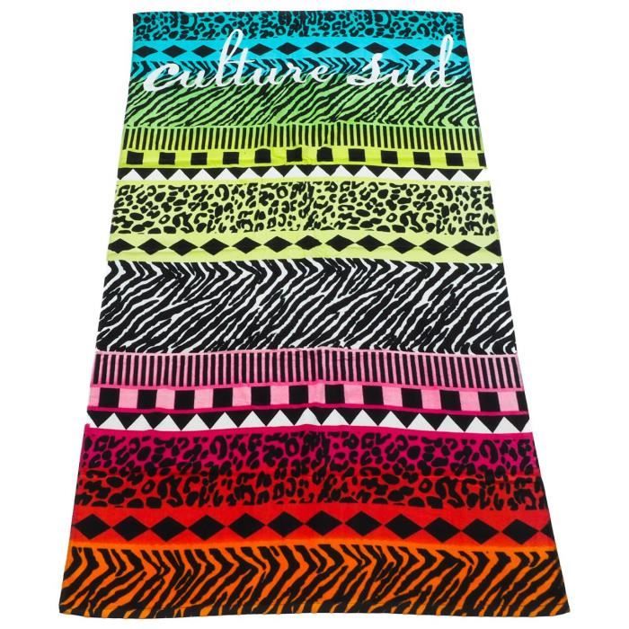 Serviette de bain drap de plage Celina 100*180cm - Culture sud UNI Noir