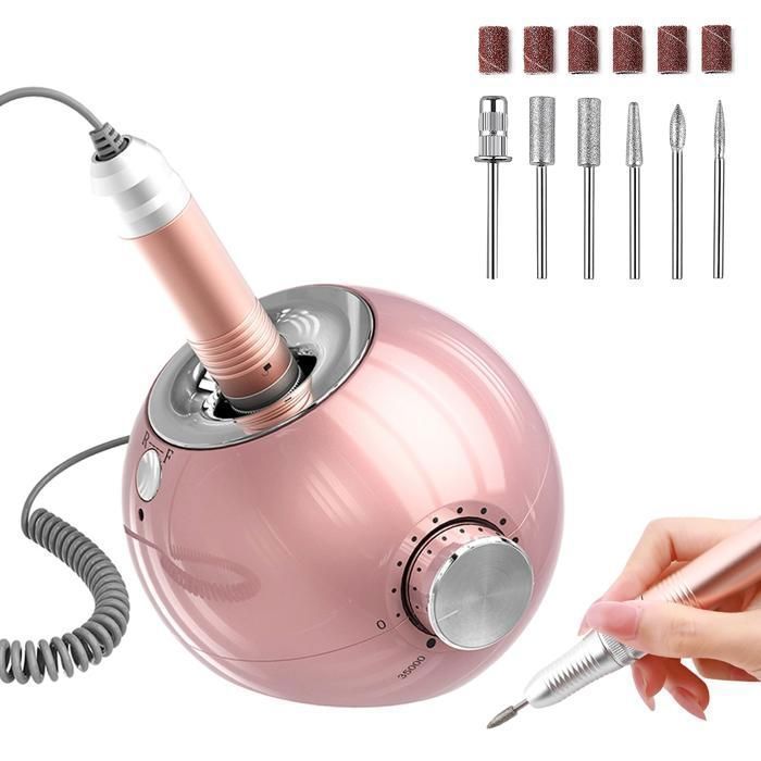 Delanie Ponceuse pour Ongles Professionnel Electrique 35000RPM Portable pour Pédicure/Manucure avec 6 Embouts
