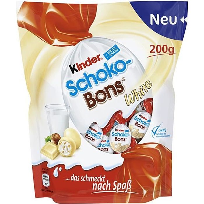 Ferrero Kinder Schoko Bons White (Blanc) Chocolate 200g (Pack de 3) Limited