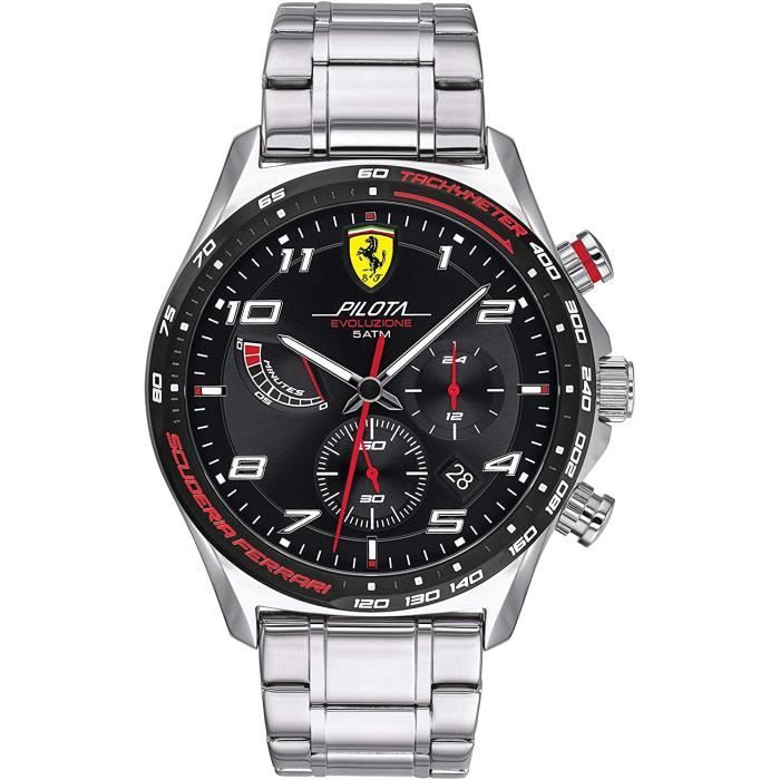 Ferrari-Montre Chronographe pour Hommes à movement Quartz en Acier inoxydable - 0830720