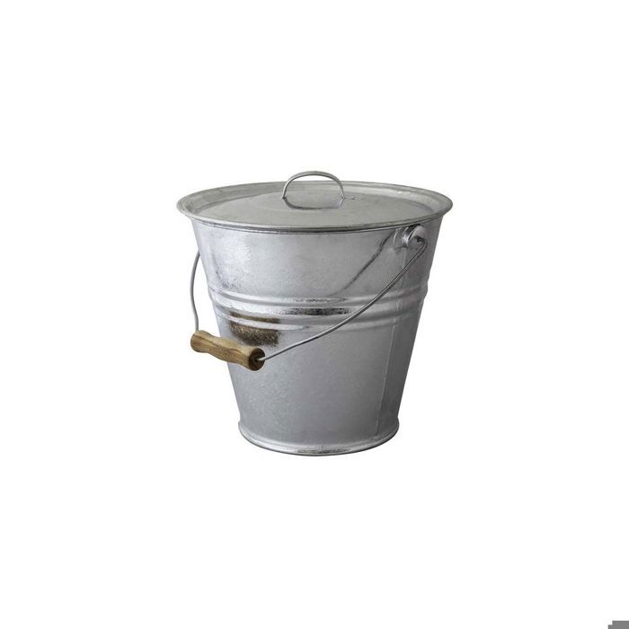 Seau cendres granulés ou compost avec couvercle 10 litres Gris