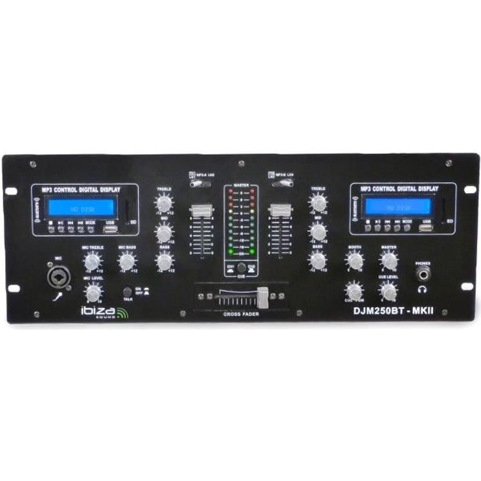 IBIZA SOUND DJM250BT-MKII Table de mixage dj à 2 canaux usb, sd, bluetooth