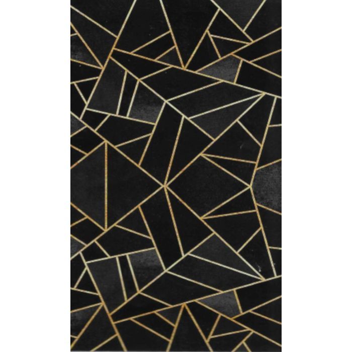Tapis Moderne Noir / Jaune Doré 50x80cm