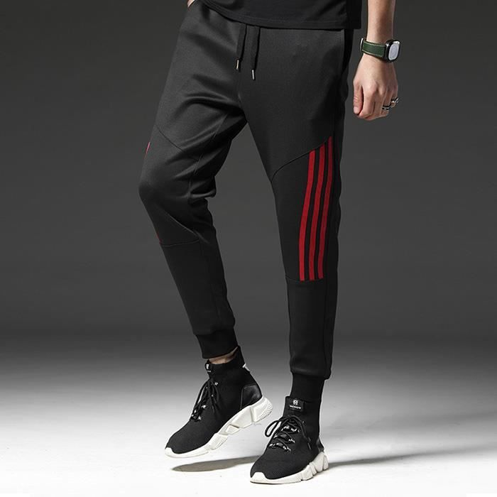 Pantalons Hommes Décontracté De Printemps Hip Hop De Jogging Rayures Mâle En Coton Sportswear Droits