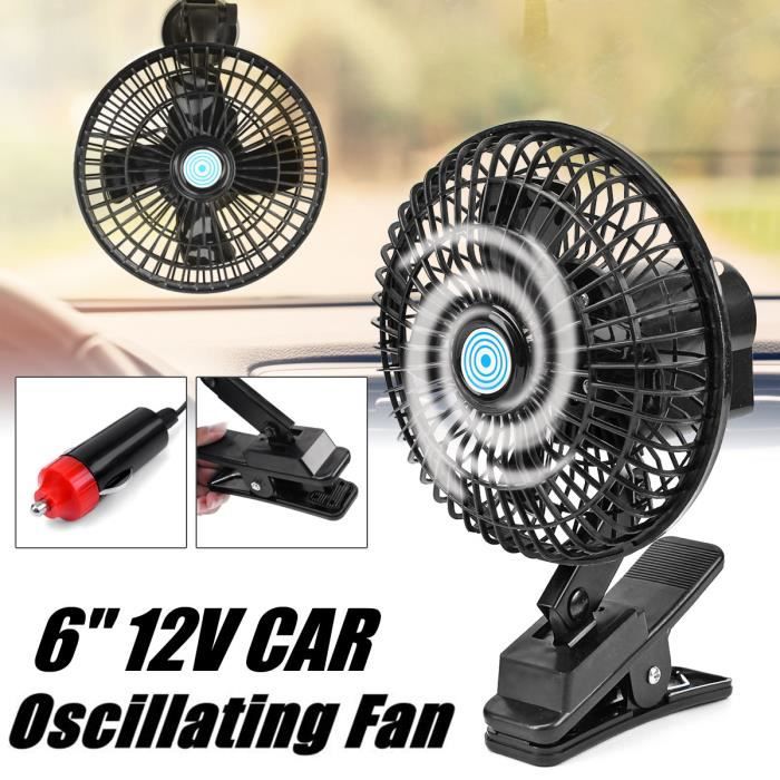NEUFU Ventilateur Oscillant sur Clip 12V 2-Vitesses Airflow Pr Home Bateau Camion Caravane