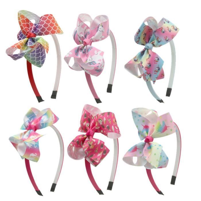 6 pcs licorne cerceau arc-noeud bande de tissu bandeau adorable accessoire de pour enfants filles (1 CASQUE AUDIO ENFANT