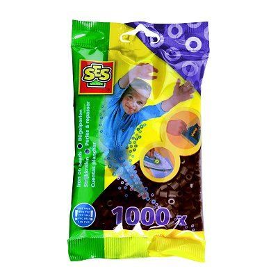 SES CREATIVE Lot de 1000 perles à repasser - Marron foncé