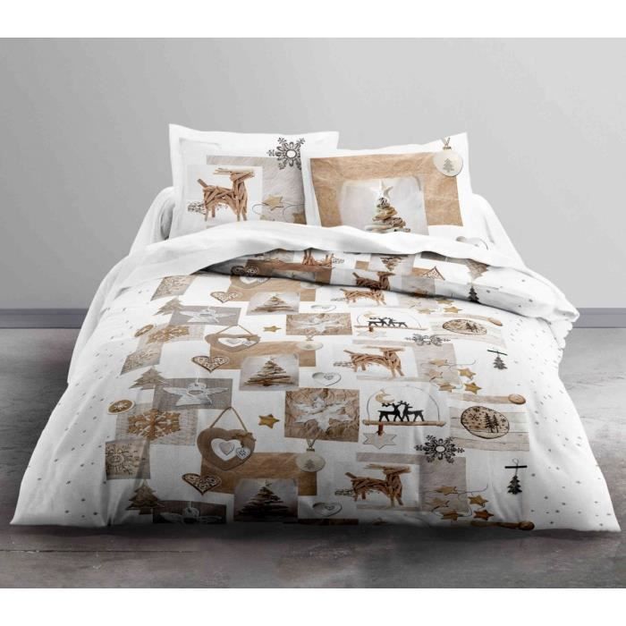TODAY Parure de couette ENJOY SNOW DEER - 1 housse de couette 220x240 cm + 2 taies 63x63 cm