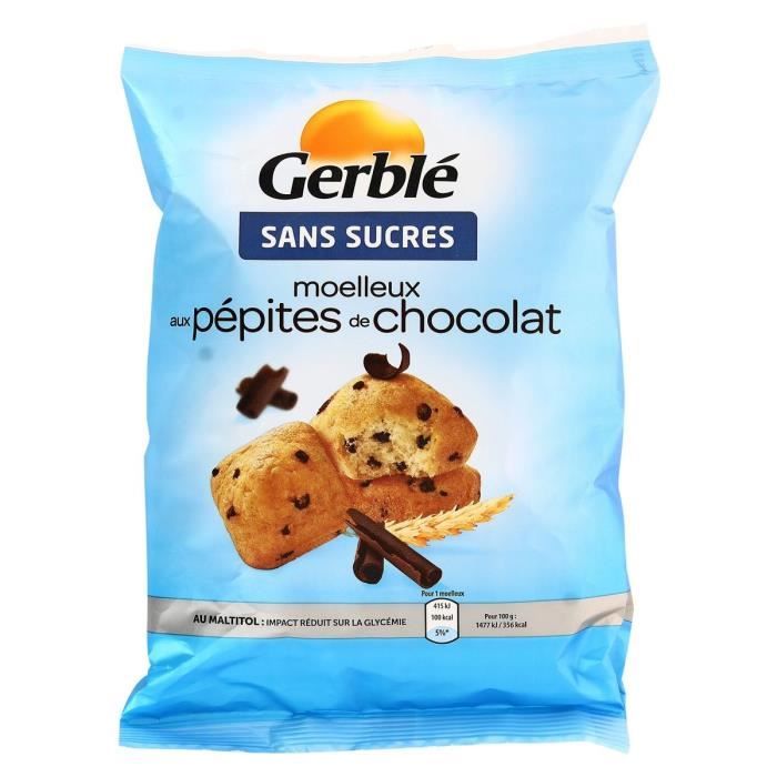 Gerblé Sans Sucres Moelleux Pépites de Chocolat 196g