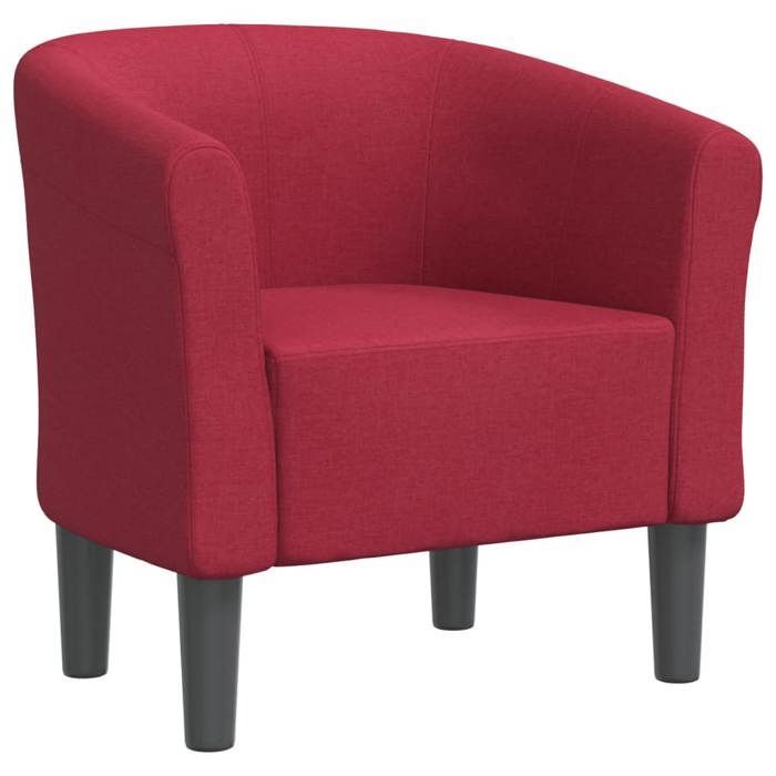 chic fauteuil salon moderne fauteuil cabriolet rouge bordeaux tissu design7033
