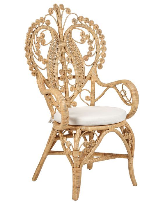 Chaise paon en rotin clair CARRARA