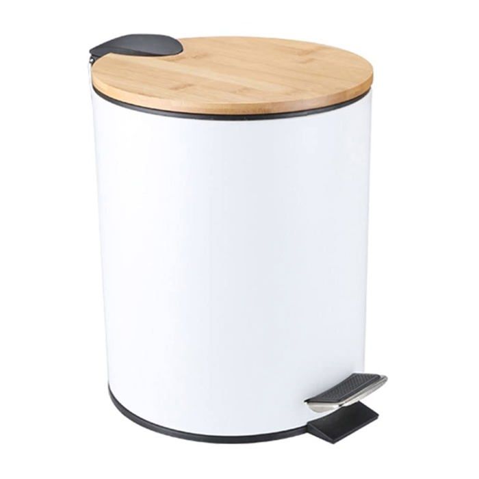 ZAW Poubelle Rectangulaire Moderne Avec Couvercle En Bois Véritable Marron Foncé Pour Chambre à Coucher, Bureau (couleur : D