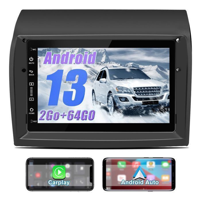 Autoradio Android 13 Pour Alfa Romeo Mito 2008-2016 - 7" Avec CarPlay/Android Auto - GPS, WiFi, Bluetooth