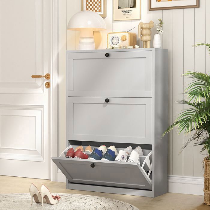 Range Chaussures Suspendu Alvinlite 24 Poches - Gris, 150x45 Cm, Idéal Pour Porte Ou Placard