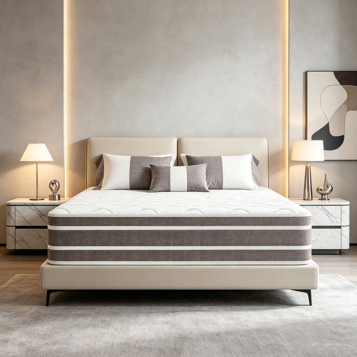 Matelas 140x190 cm - Ép 26 cm mousse à mémoire de forme 10 zones de confort Fermeté moyenne OEKO-TEX Hypoallergénique