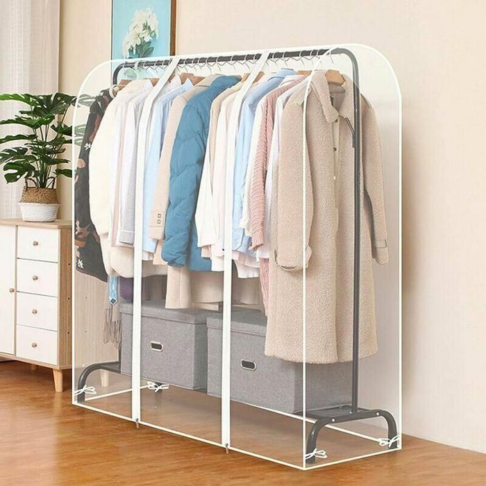 Housse de protection pour étendoir à vêtements housse transparente anti-poussière