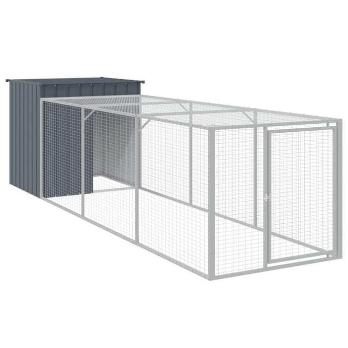 Comparer les prix de SALE 2025Petit enclos Maison poules MOOD - Poulailler avec cour - anthracite 110x405x110 cm acier galvanisé Chill164095