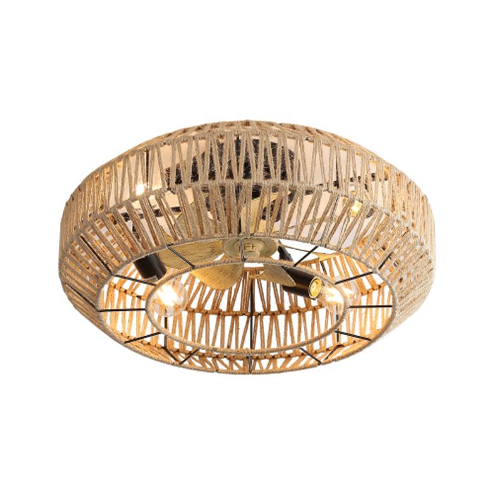 Ventilateur de plafond en rotin cage boho 22 pouces avec 6 vitessesmoteur CC réversible HAUSS SPOLE - Hauss Spole