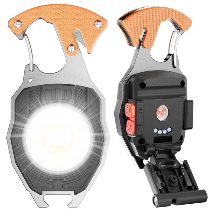 petite lampe torche portable rechargeable Mini lampe porte-clés COB porte-clés avec base magnétique pour la pêche et le cyclisme