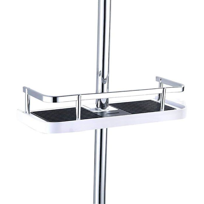 zhan-Étagère de douche télescopique réglable en plastique ABS porte-savon pour rangement de shampoing et savon montage sans