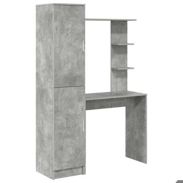 YUN@Meuble de Bureau - MODERNE - Table de bureau - avec rangement - gris béton en bois dingénierie @7491@