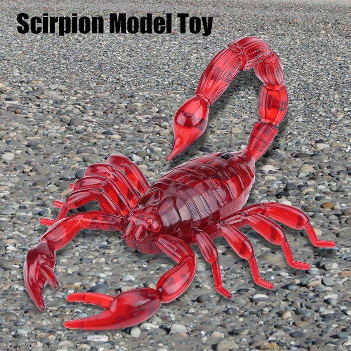 Voiture Télécommandée Scorpion Réaliste - Jouet Farce Effrayant LED Yeux Rouges - Cadeau Halloween Enfant (Rouge)