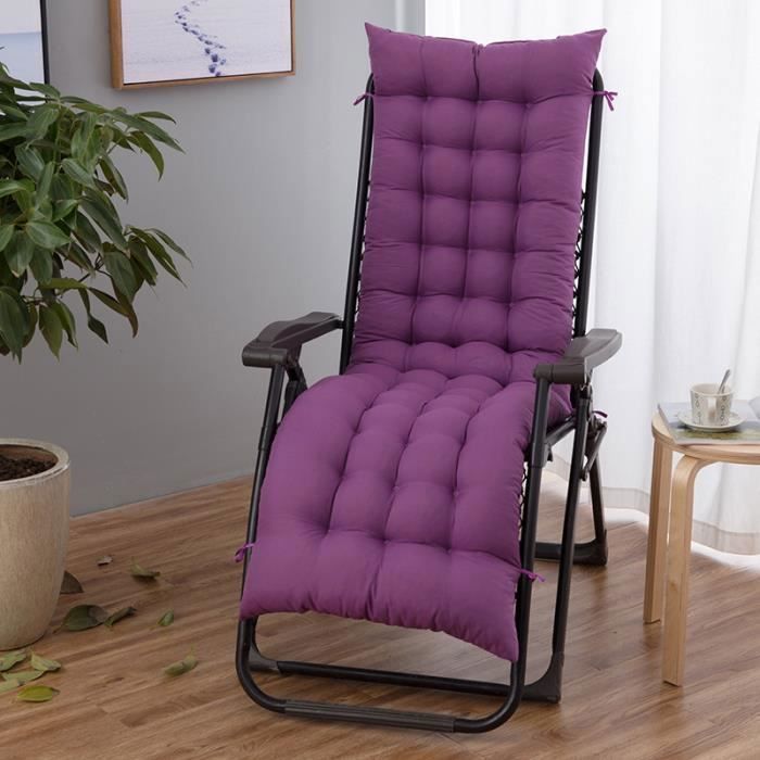 Matelas Coussin pour Bain de Soleil Chaise Longue Coussin Chaise Longue Jardin Extérieur Doux Pliable160 * 48cm Voilet