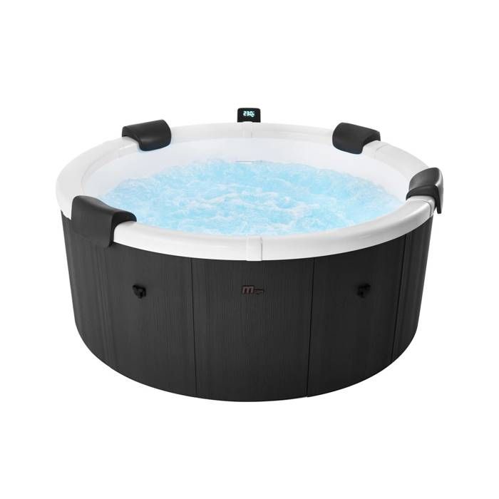 Spa rigide 6 places 180cm rond hydromassage 4 coussins bâche + housse DENVER