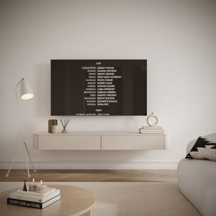 Meuble TV mural – LUVIO SLIM – 175 cm – gris cachemire