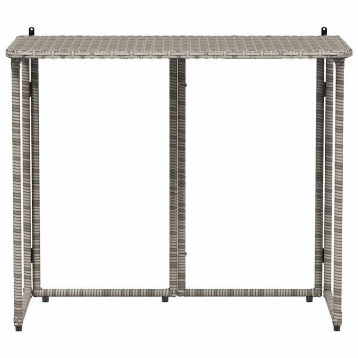 Black Friday Table à dîner de jardin BURKE 2/4 PERSONNES pliante gris 90x51x75 cm polyrotin TTT481