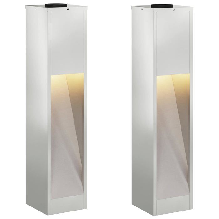 Lampadaire solaire LED - vidaXL - Galvanisé - 18x18x80 cm - Blanc chaud - Solaire - Autoportant