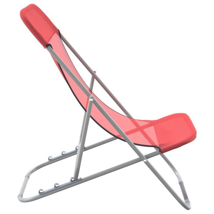 Sale 2026 Chaises plage pliantes 2 pcs - BURKE - Lit de repos double - textilène acier enduit poudre Cc173