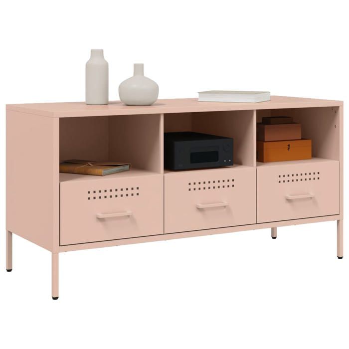 SALE Janvier MODERNE Cabinet TV - MGH - MEUBLE TV/HIFI - Avec rangement - rose 1005x39x505 cm acier TT1507