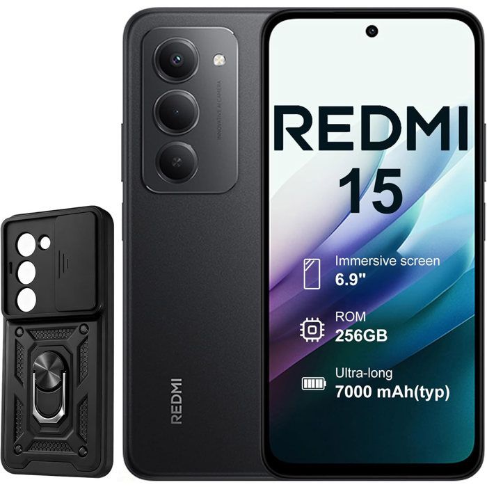 XIAOMI Redmi 15 8GB 4G Nior Coque Inclus - vue 2