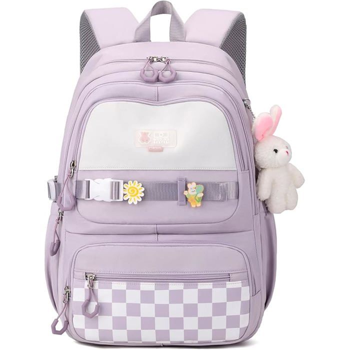 Sac a Dos FilleSac à Dos EnfantSacs à Dos Scolaire Loisir NylonSac Décole Filles Adolescent Pour Lécole et les Voyages - Violet