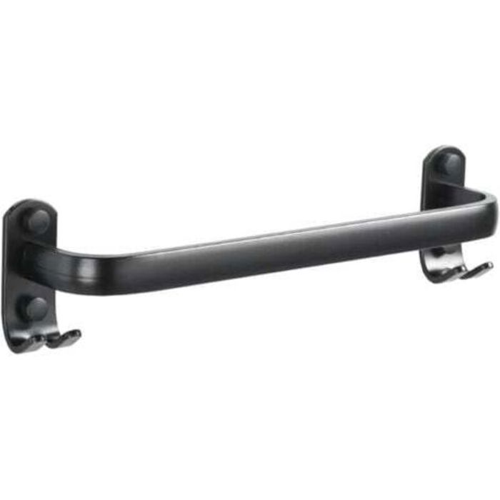 Barre porte-serviettes pour salle de bain - Support mural pour torchons de cuisine - Noir - 40 cm AAFGVC