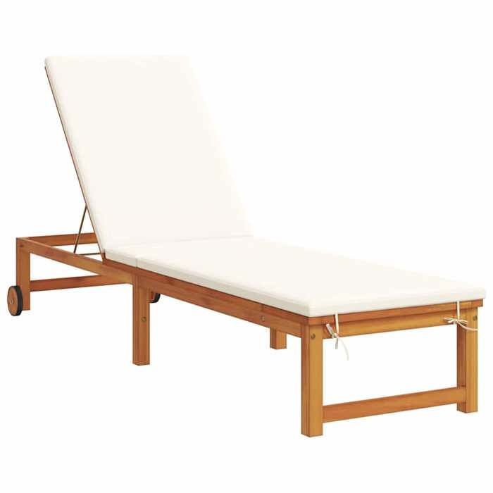 96660& CHIC TransatBains de soleil transat dextérieur Marron 202x53x89 cm Bois dAcacia Massif - 202x53x89 cm
