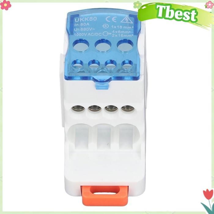 Tbest Boîte de jonction de bornier  Boîte de Borne Boîte de Jonction de Borne UKK80A 80A 1000V AC DC Power Distribution auto fils