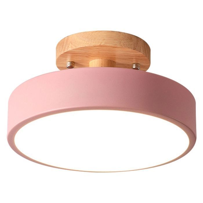 Plafonniers Moderne LED Luminaire Nordique en Bois Luminaire IntéRieur Cuisine Salon Chambre Salle de Bains -Rose Femeo