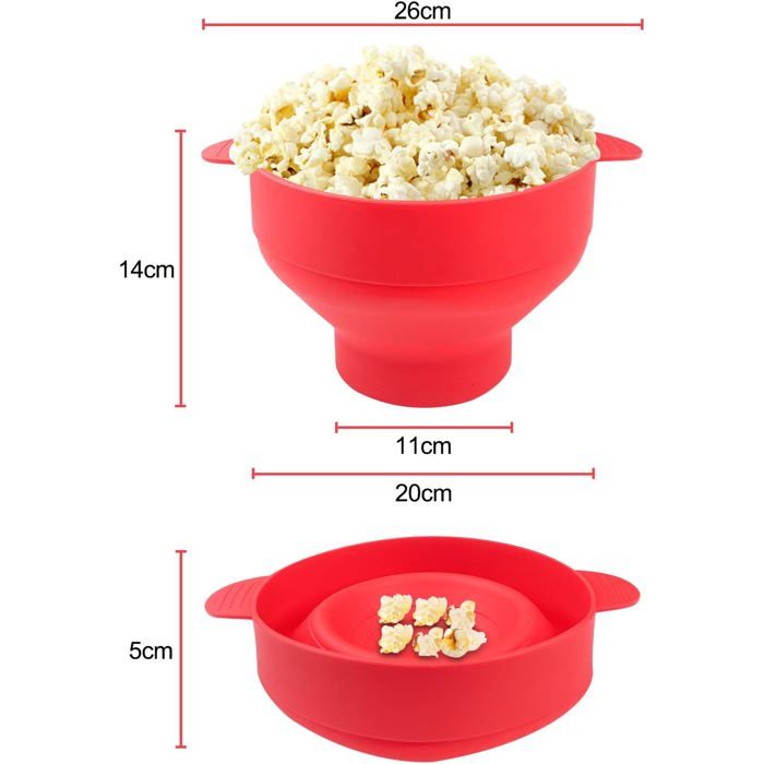 Pop Corn Micro Ondes Bol à Pop-Corn En Silicone pour Micro-Ondes avec Couvercle Pliable Machine à MOULE A GATEAU - MOULE DE PATI