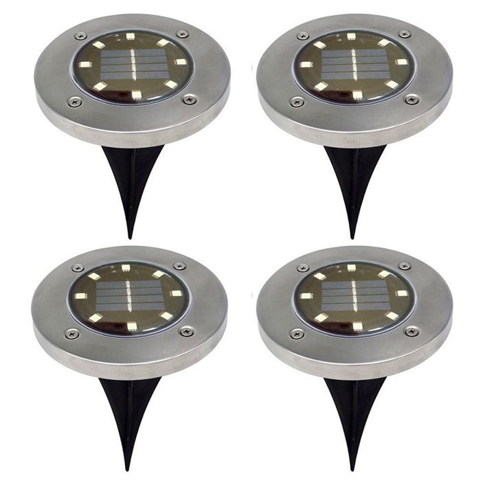 Lampadaire solaire 4 pcs - Aueq - imperméable led design contemporain durable étanche à la poussière et à leau corps de lampe