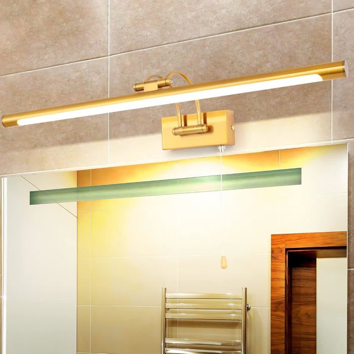 Applique 60cm 12W laiton pivotante miroir salle bain