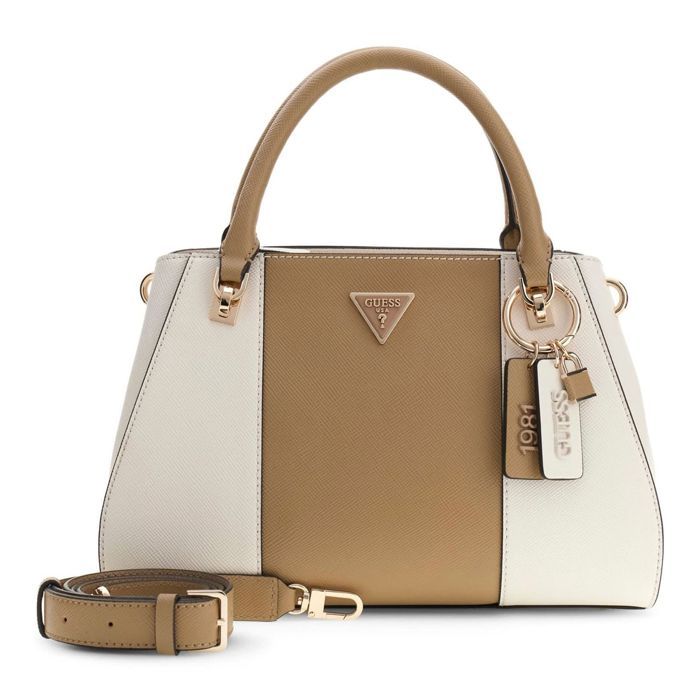 GUESS Sac à main crème brun clair pour femme - Noelle II Luxury Satchel Cream White / Beige 351379 GUESS Sac à main crème brun clair pour femme - Noelle II Luxury Satchel Cream White / Beige 351379