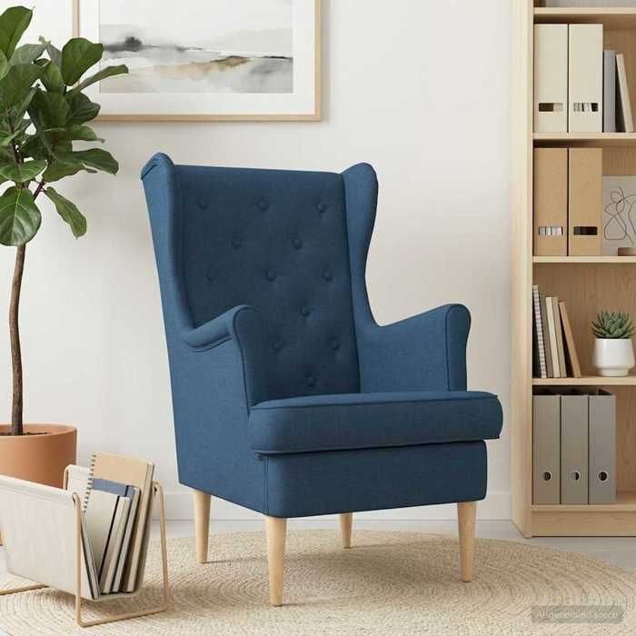 Fauteuil Bleu 65 x 79 x 100 cm en tissu avec entretien facile pour Salon 170670