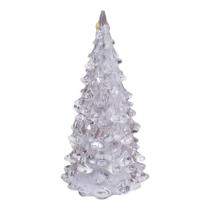 Veilleuse LED miniature en cristal sapin de Noël lampe de nuit à couleurs changeantes décoration de Noël cadeau pour enfants