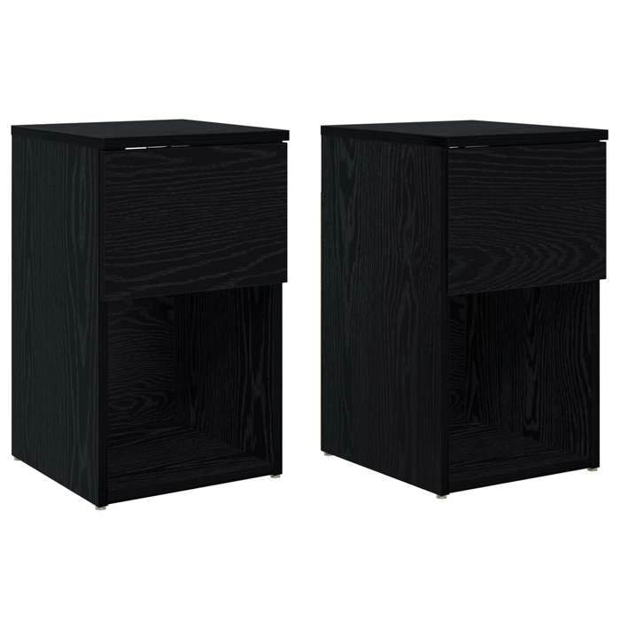 Moderne Table de lit Vidaxl Chambre Armoire de lit 2 pièces Chêne noir 29 x 31 5 x 49 cm &16350