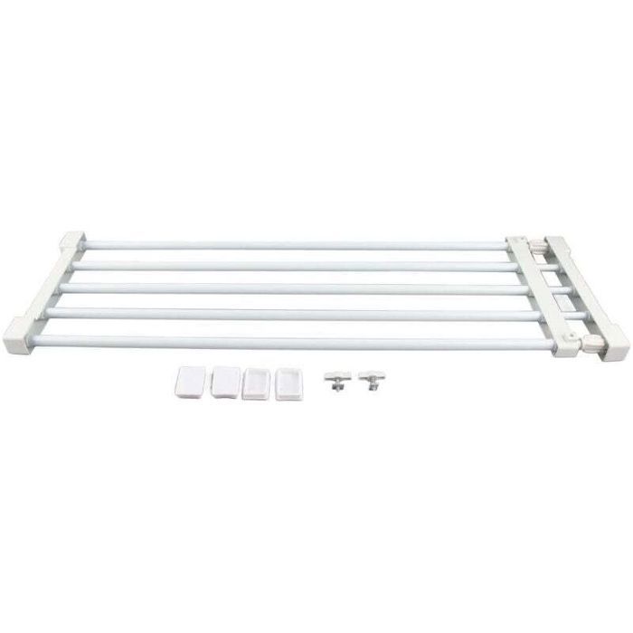 Étagère télescopique réglable sans perçage 75-120 cm – métal pour cuisine salle de bain chambre