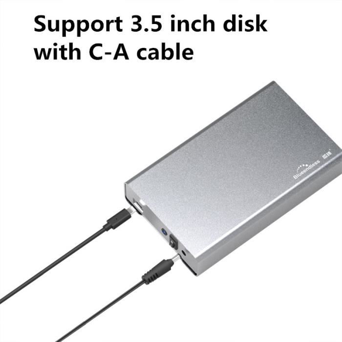 Sxmrmnx Boîtier Portable Disque Dur SSD 3,5" USB 3.0 RJ45 Ethernet NAS Serveur Stockage UE