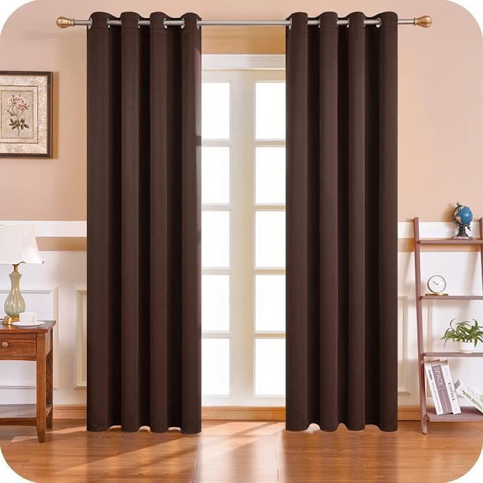 Lot De 2 Rideaux Occultants Avec Œillets Chat Mignon Rose 140x245 Cm - Chambre Enfant Ado Salon